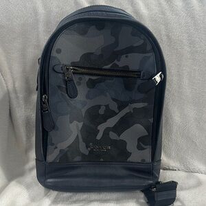 Coach Men's Black Camouflage Backpack